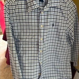 Ralph Lauren Kids Blue and White Checkered Shirt